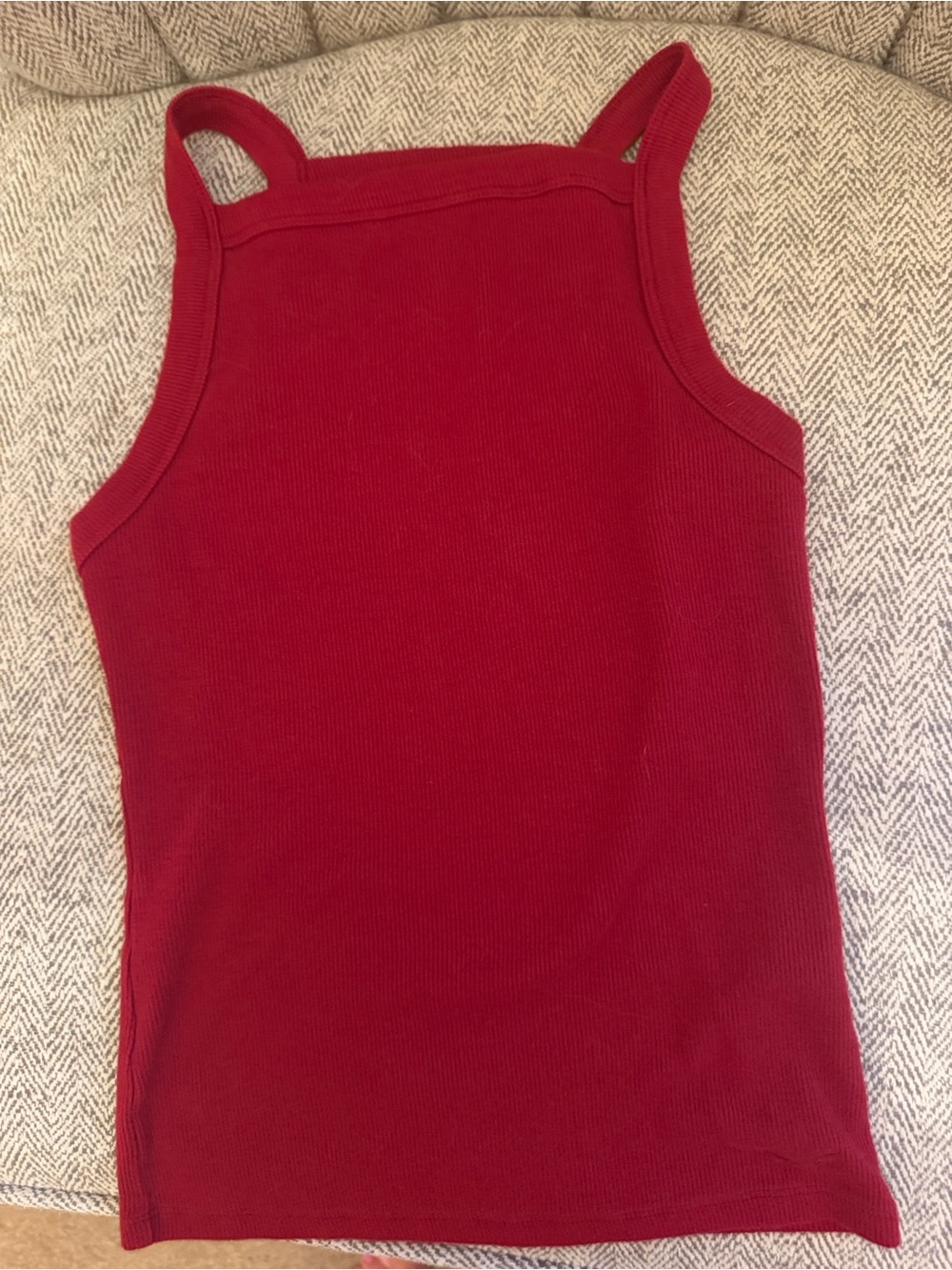 Hollister Scarlet Ribbed Square Tank